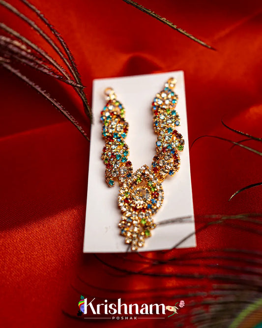 Kundan Neck Mala for Shri Krishna, Radha & Laddu Gopal Ji (Size 3to6) - Lord of Universe