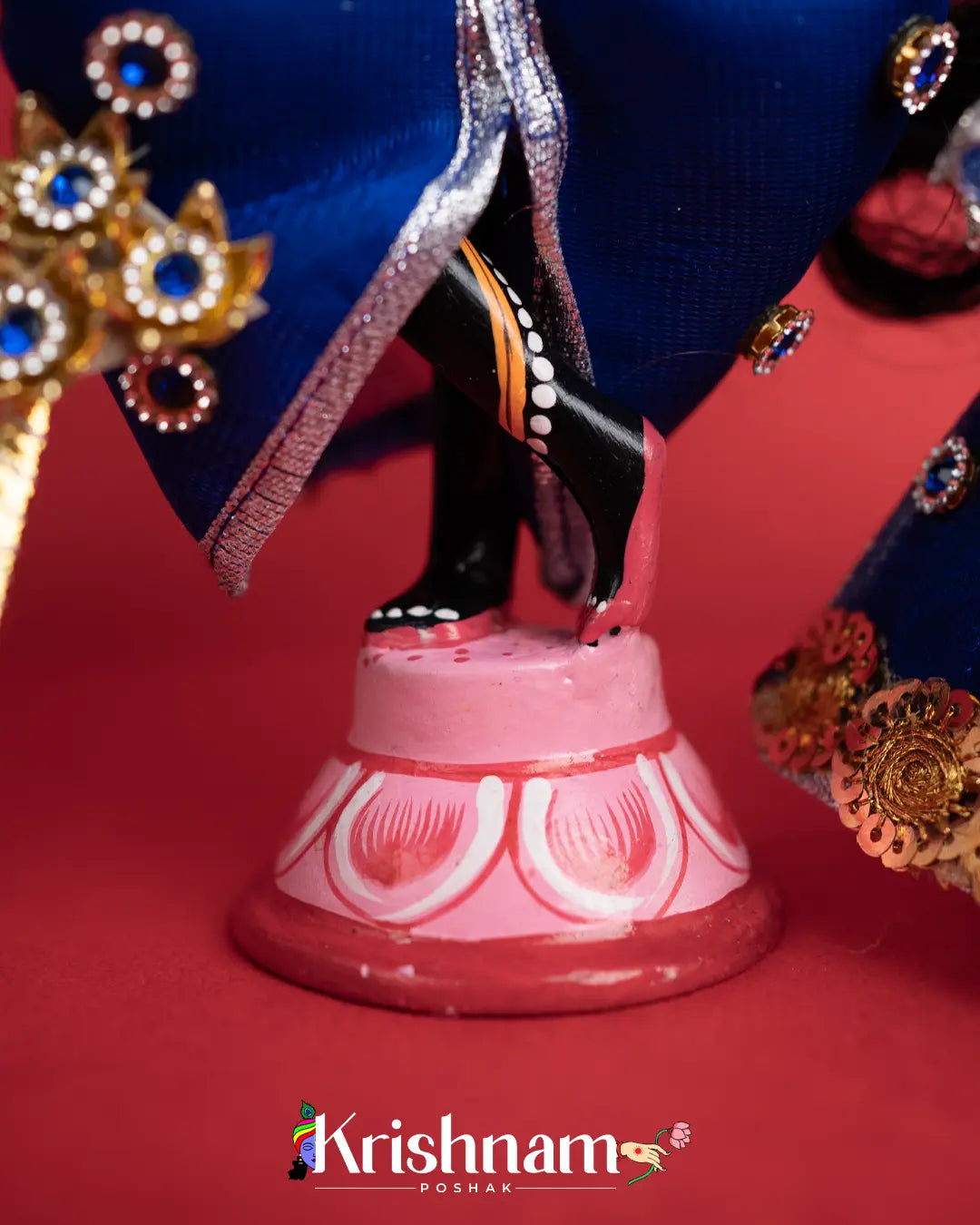 "Navy Blue Radha Krishna Dress - Crafted with Love in Rajasthan" (Dress Only) (Pagdi & Bansuri Included) - Krishnam Poshak