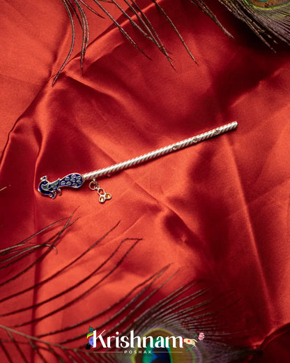 Elegant Holy Silver Handmade Lord Krishna flute, Laddu Gopala Flute (15.5 Grams Approx.) - Lord Of Universe