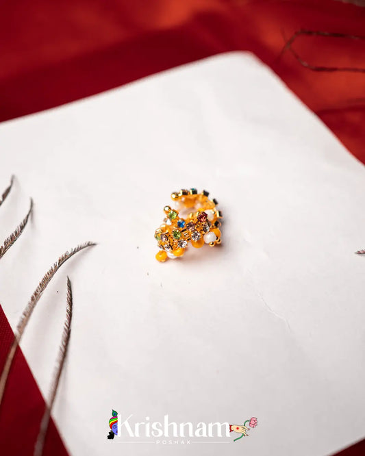 Kundan Moti Hanging Kangan for Shree Radha ,Shree Krishna & Laddu Gopal Ji (Fits to Size 0to3) (1 Set) - Krishnam Poshak