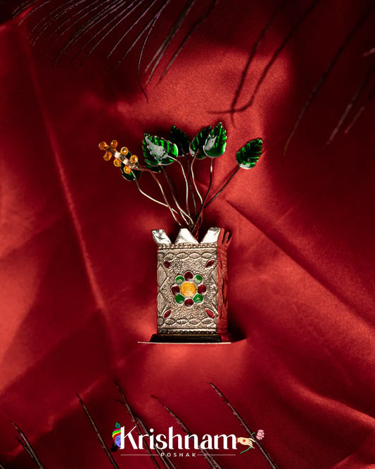 Pure Silver Tulsi Plant for Pooja/Worship and Gifting Purpose (20 Gram Approx) - Lord of Universe