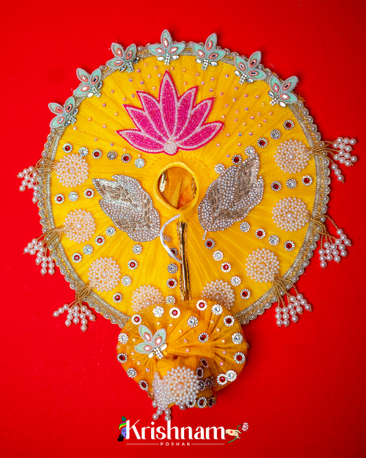 Yellow Lotus Heavy dress for laddu gopal ji Lord of Universe