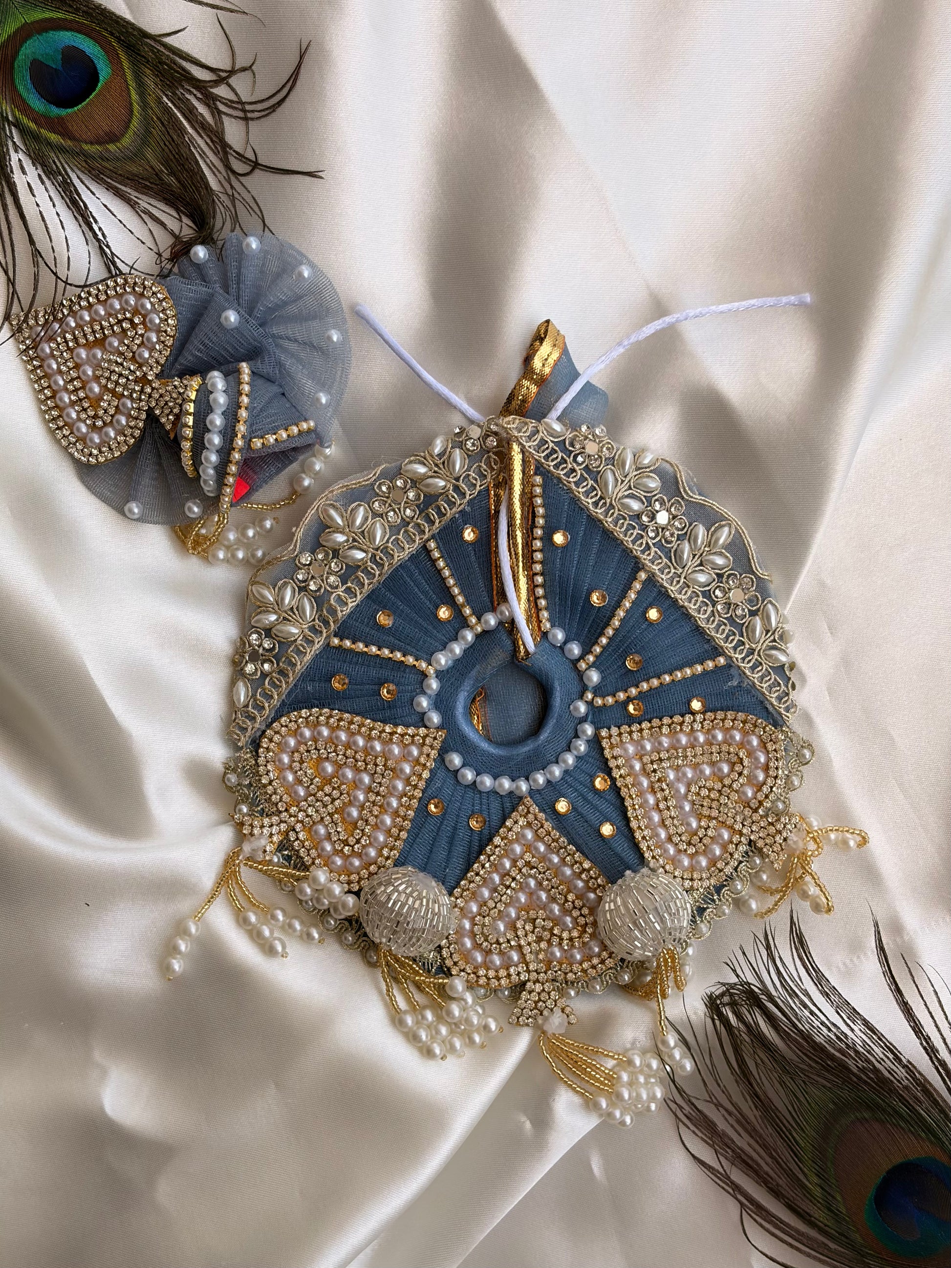 Grey Heavy dress for laddu gopal ji Lord of Universe