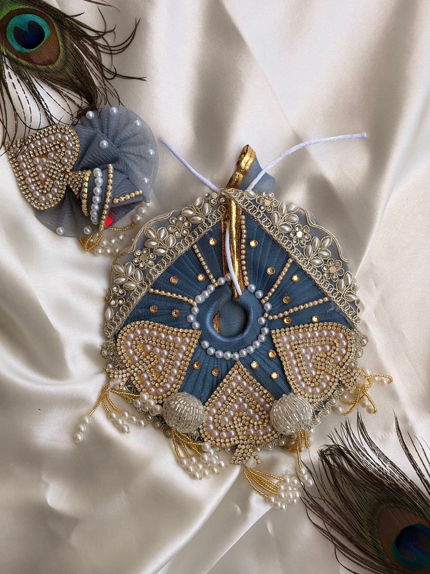 Grey Heavy dress for laddu gopal ji Lord of Universe