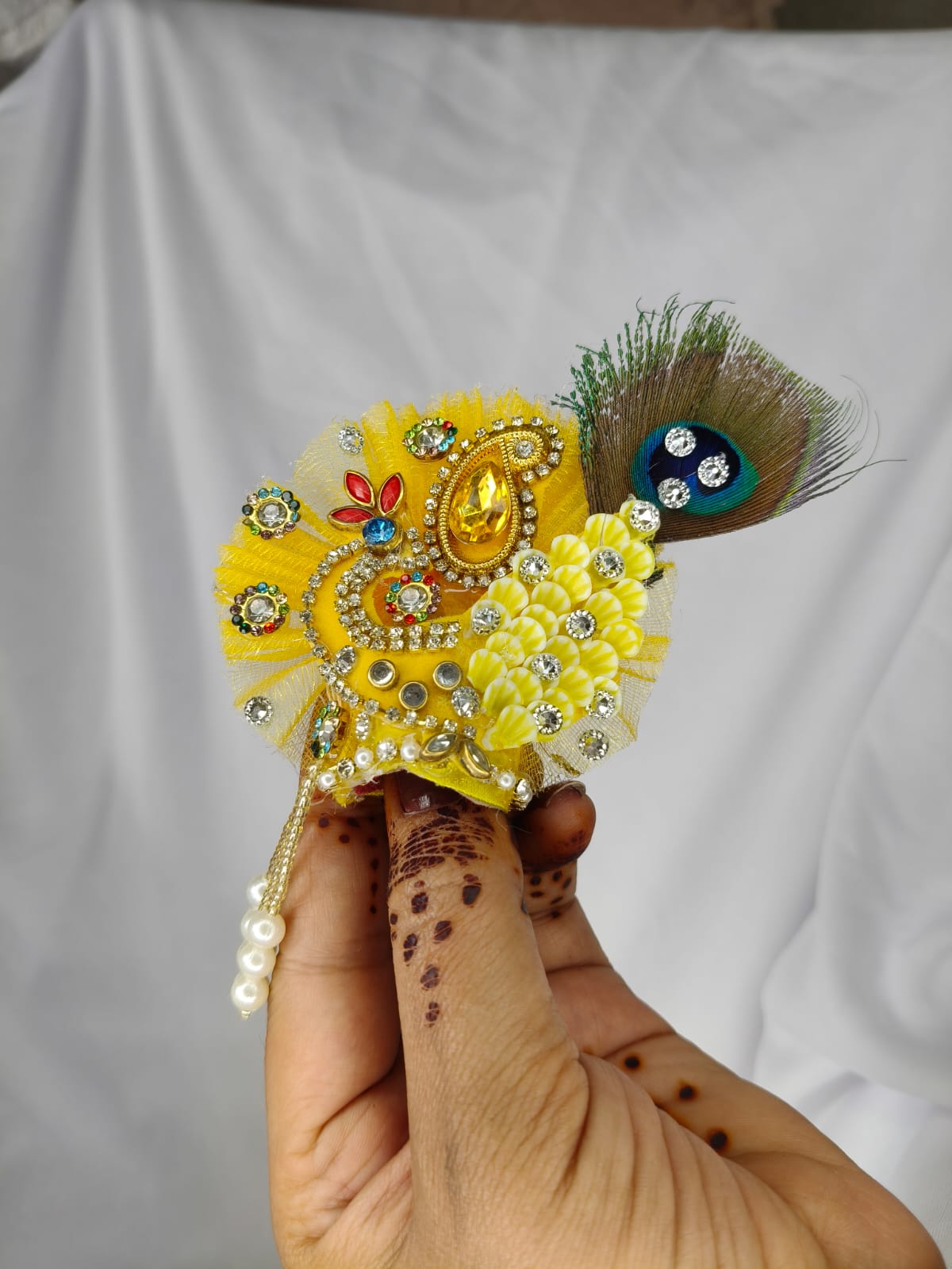 *Basant Panchami Special* Yellow Mor Heavy Dress for Laddu Gopal Ji
