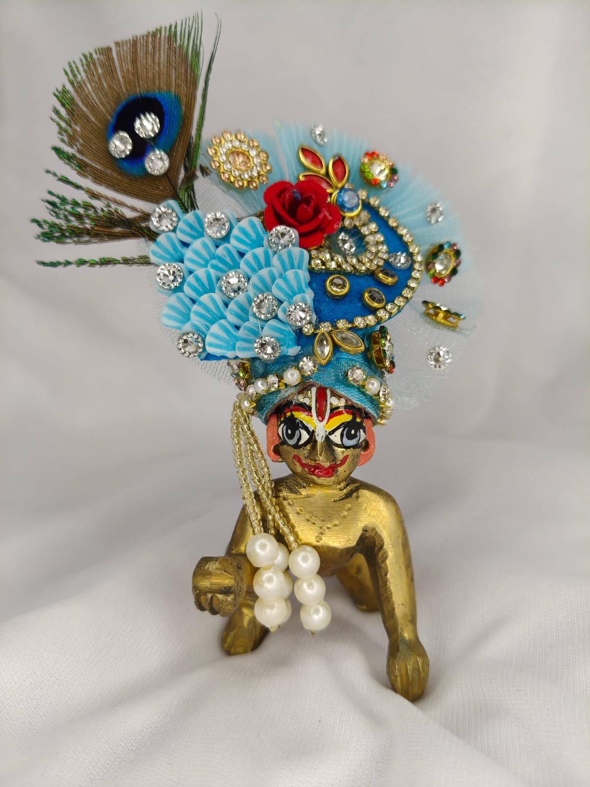 Skyblue Cone Heavy Dress for Laddu Gopal Ji