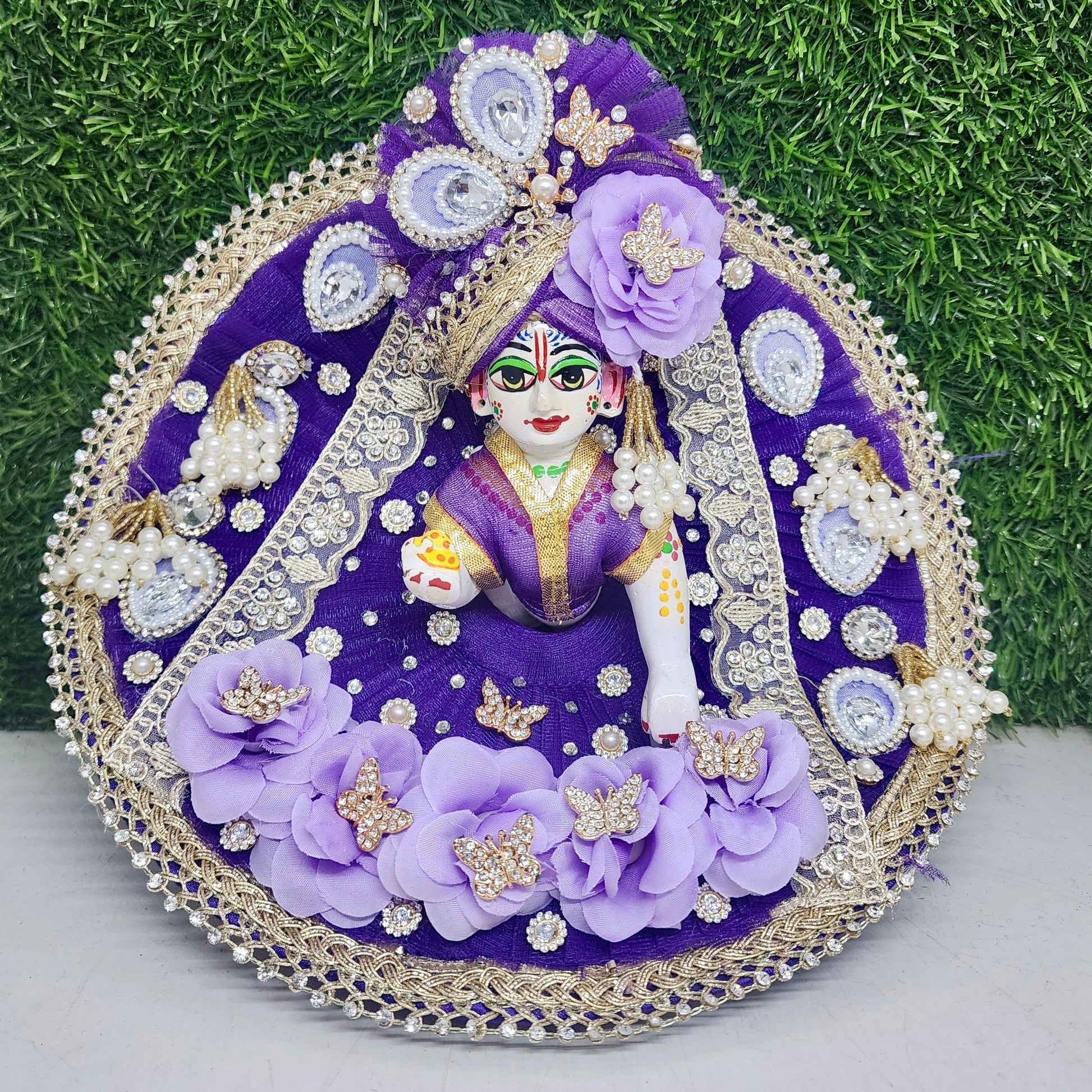 Purple Heavy dress for laddu gopal ji