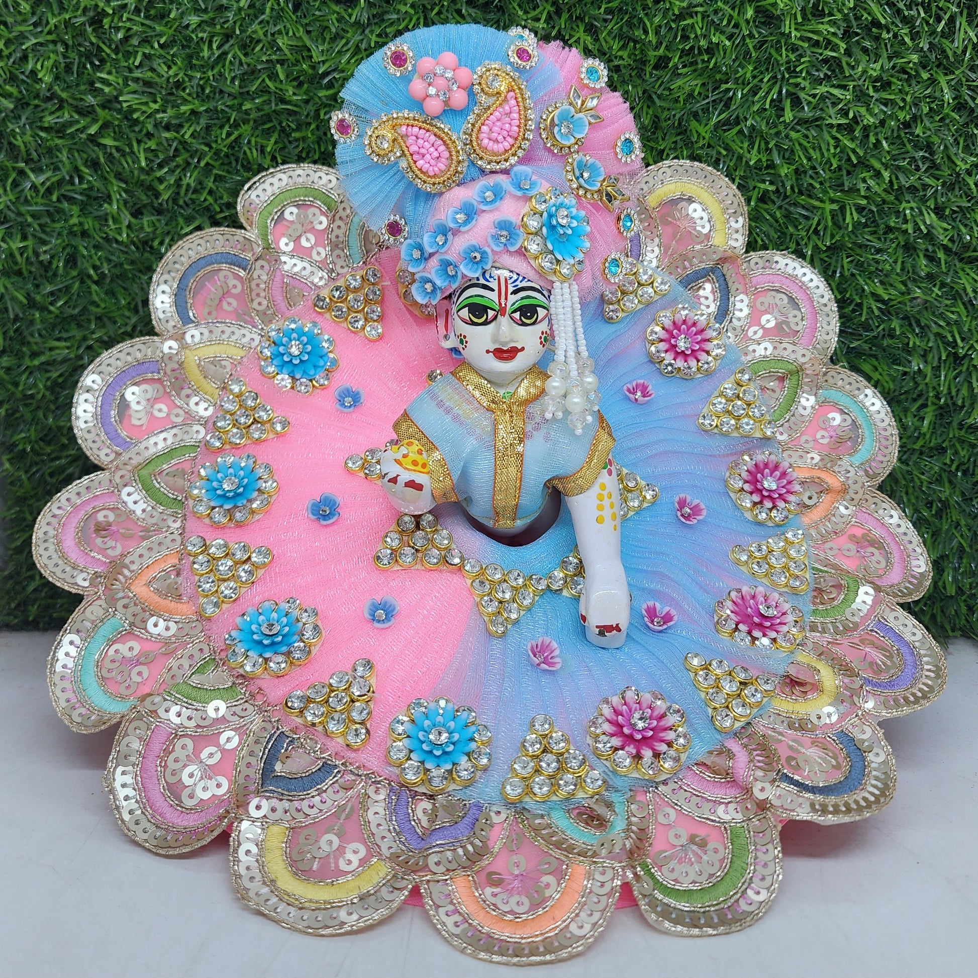 Baby pink sky dress for laddu gopal ji